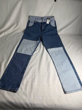 NWT Rue21 Colorblock Patchwork Straight-Leg Jeans - Size 8